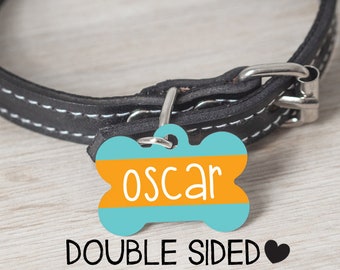 Dog Tag for Dogs,  Pet ID Tag, Boy Dog Tag, Personalized Pet Tag, Custom Name Tag for Dogs, Double Sided Tag