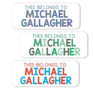 Personalized Name Labels, Boys Waterproof Stickers for overnight camp, school and daycare - Boy Name Labels