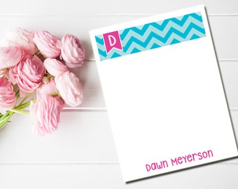 Personalized Notepad, Chevron Notepad, Monogram, Stationery, Personal notes, Teacher Notepad