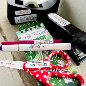 Teacher Labels, Teacher Book Labels, Waterproof School Labels, Personalized Name Labels, Custom Teacher Labels, School Supply library Labels image 6