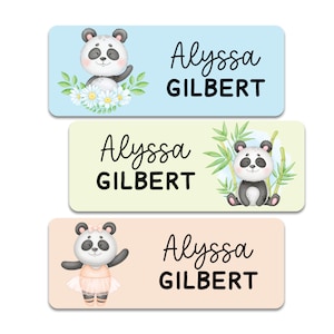 Panda Daycare Labels, School Supply Labels, Kids Daycare Stickers, Waterproof Dishwasher Safe Labels for Summer Camp, School and Travel