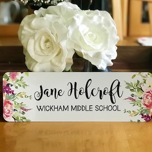 Personalized Teacher Door Sign | Teacher Appreciation Gift | Floral Classroom Sign for Teacher | Door Hanger | Watercolor Flowers