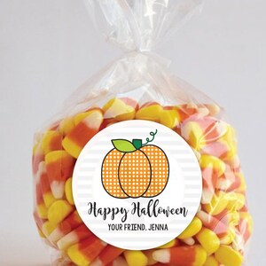 Fall Pumpkin Sticker | Teacher Gift Stickers | Halloween Party Favor Treat Bag Stickers | Pumpkin Labels | Personalized