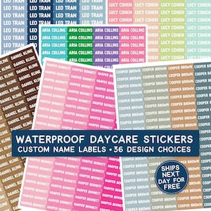 Waterproof Custom Name Labels – Personalized Daycare Stickers (36 Designs)