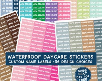 Waterproof Custom Name Labels – Personalized Daycare Stickers (36 Designs)