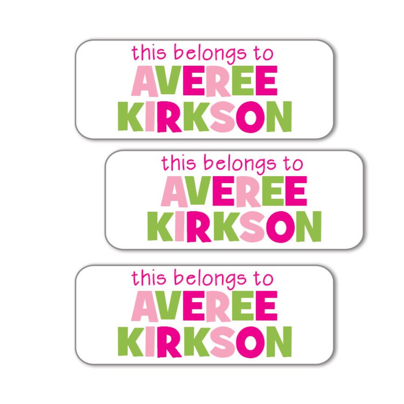 Name Labels for School Supplies Custom Waterproof Stickers Etsy