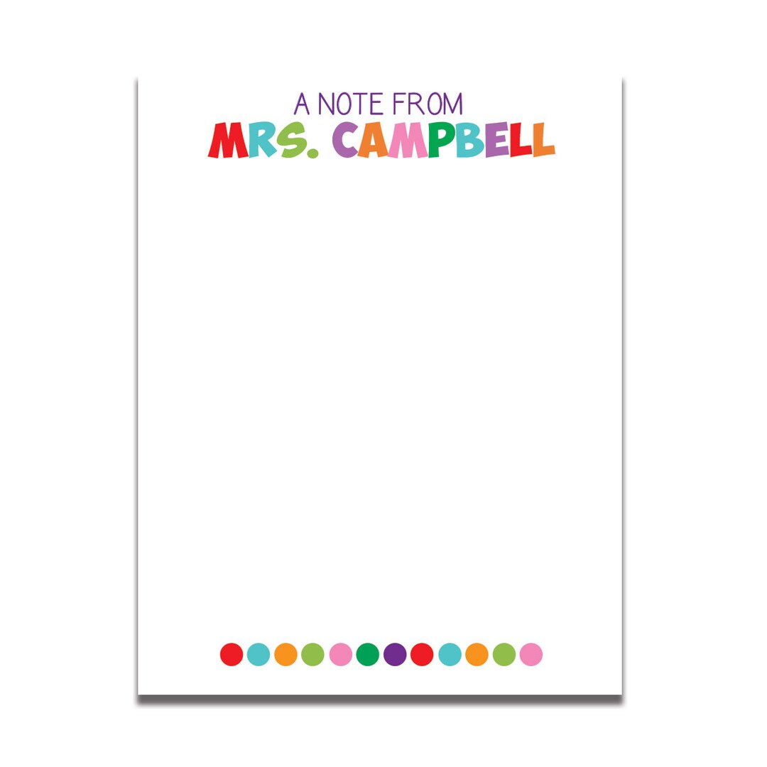 Gifts for Teachers - Personalized Teacher Notepad - Teacher Gift - End ...