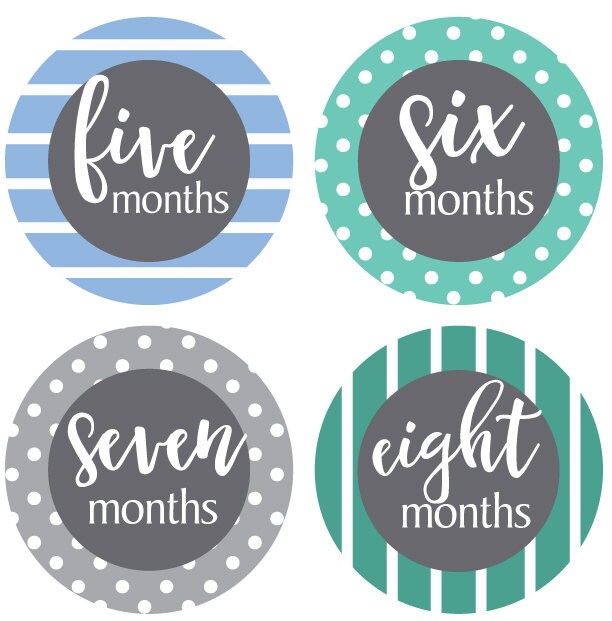 Baby Boy Month Stickers Months 112 Milestone Stickers for Etsy
