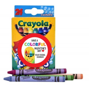 Have a Colorful Valentines Day, Crayon Treat Stickers for Valentines Day, Kids Personalized Valentine Labels