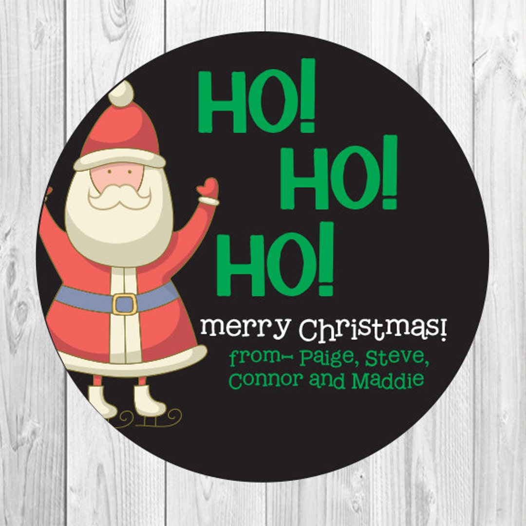 Round Gift Sticker 12 Santa Clause Round Gift Stickers, Personalized Christmas Stickers ...