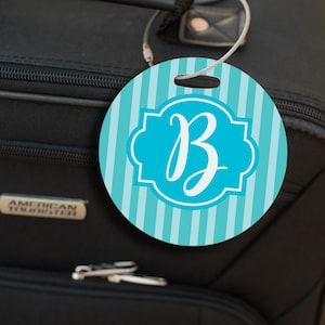Monogram Luggage Tag | Bag Tag | Personalized Luggage Tag | Travel Accessories | Suitcase Tag | Stripes | School Bag Tag