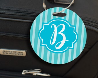 Monogram Luggage Tag | Bag Tag | Personalized Luggage Tag | Travel Accessories | Suitcase Tag | Stripes | School Bag Tag