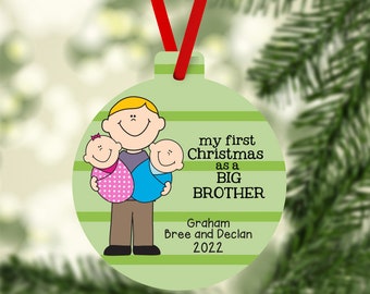 Twins Christmas Tree Ornament, Personalized Twins Keepsake Ornament, New Baby Ornament, Twin Boy Ornament, Twin Girl Ornament