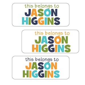 School Labels, Personalized Daycare Labels,  Waterproof and Dishwasher Safe Stickers - Great for Water Bottles Boy or Girl Design