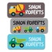 Jessica Rees reviewed Boy Name Labels, Daycare Personalized Waterproof School Name Labels, Waterproof Labels, Dishwasher Safe, Construction Trucks