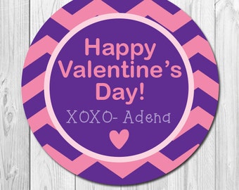 Valentine Day Sticker Labels, Personalized Valentine Favor Stickers for Kids Classroom Treats