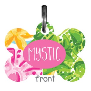 Pet ID Tag Two Sided for dogs, watercolor design