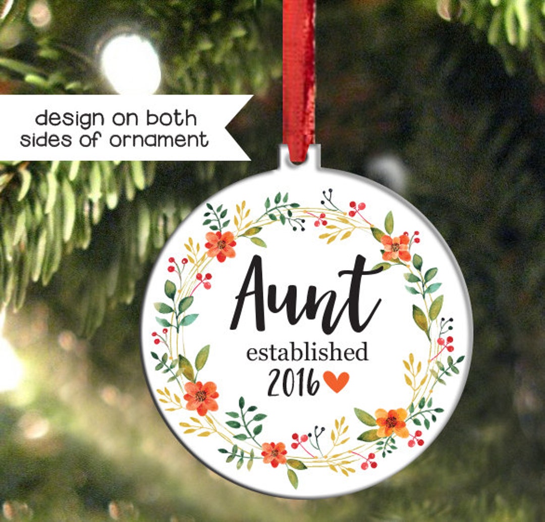 New Aunt Christmas Ornament, Gift for Aunt, Personalized Holiday ...
