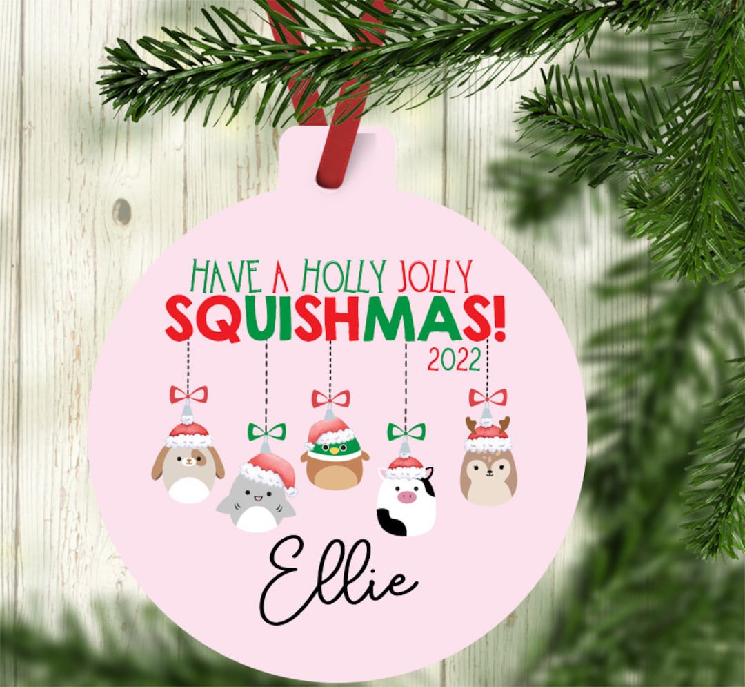 Squishmallow Christmas Ornament, Personalized Name Ornament With Squishmallow Characters, 2022