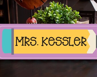 Pencil Sign | Teacher Door Hanger Sign | Personalized Teacher Gift | Classroom Sign for Teacher