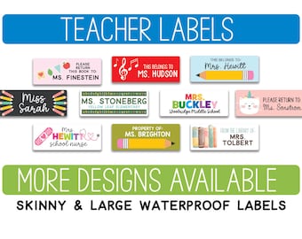 Teacher Labels, Teacher Book Labels, Waterproof School Stickers, Classroom Name Labels, Custom Teacher Labels, School Supply library Labels