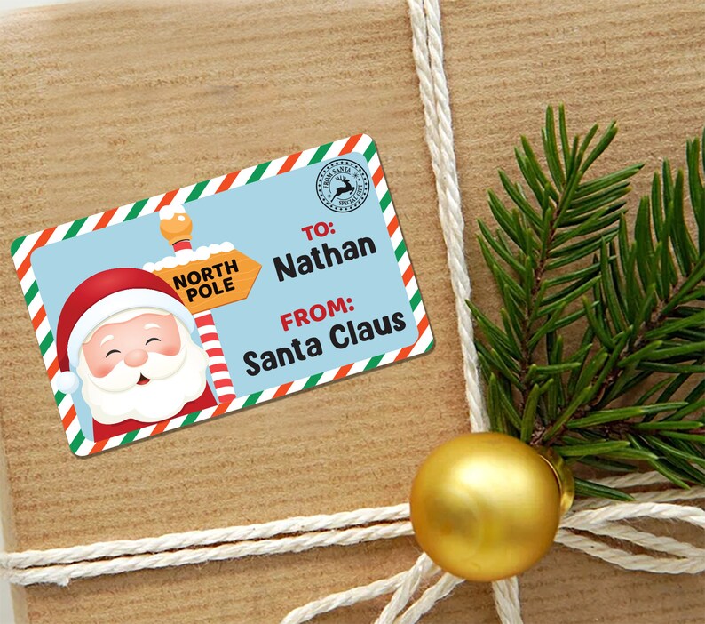 Personalized Santa Gift Stickers North Pole Special Delivery Custom