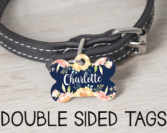 Médaille pour chien - Médaille d'identification pour chien - Médaille d'identification pour chien personnalisée - Médaille florale pour chien - Médaille d'identification pour chien - Médaille pour chien - Médaille pour chien