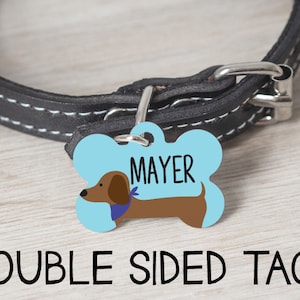 Dachshund Dog Id Tag, Weiner Dog, Personalized Dog tag for Dogs