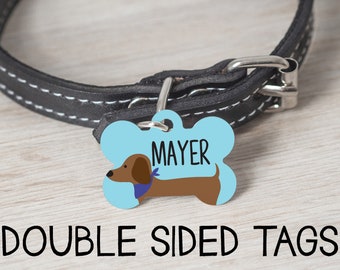 Dachshund Dog Id Tag, Weiner Dog, Personalized Dog tag for Dogs