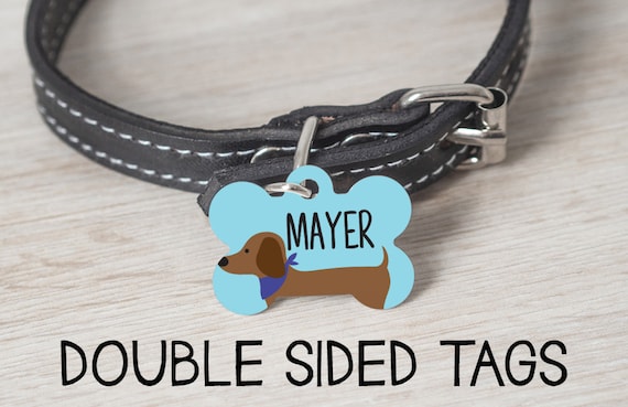 Dachshund Dog Id Tag, Weiner Dog, Personalized Dog tag for Dogs