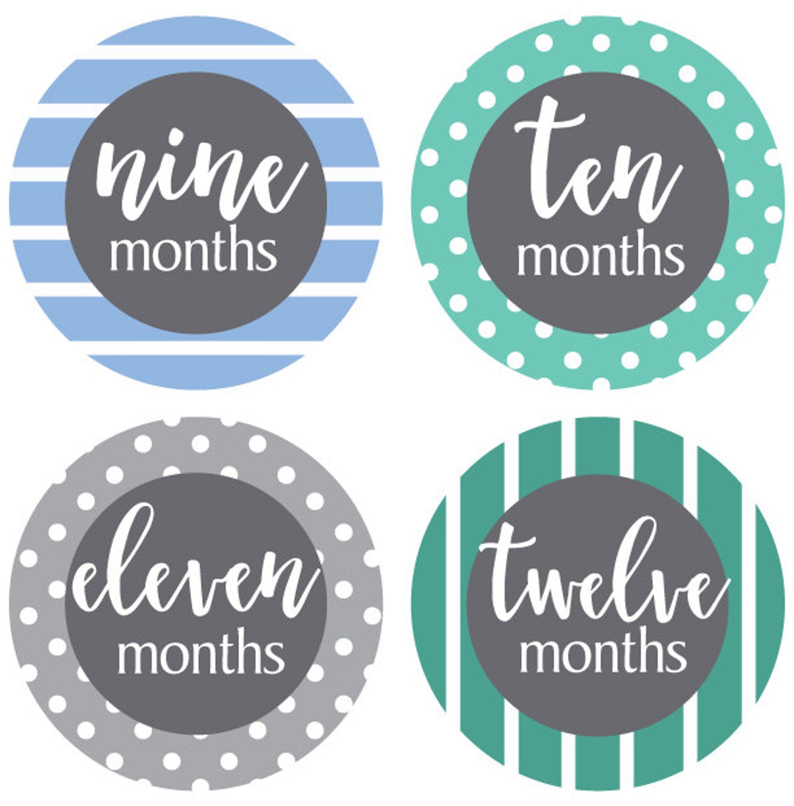 Baby Boy Month Stickers Months 112 Milestone Stickers for Etsy