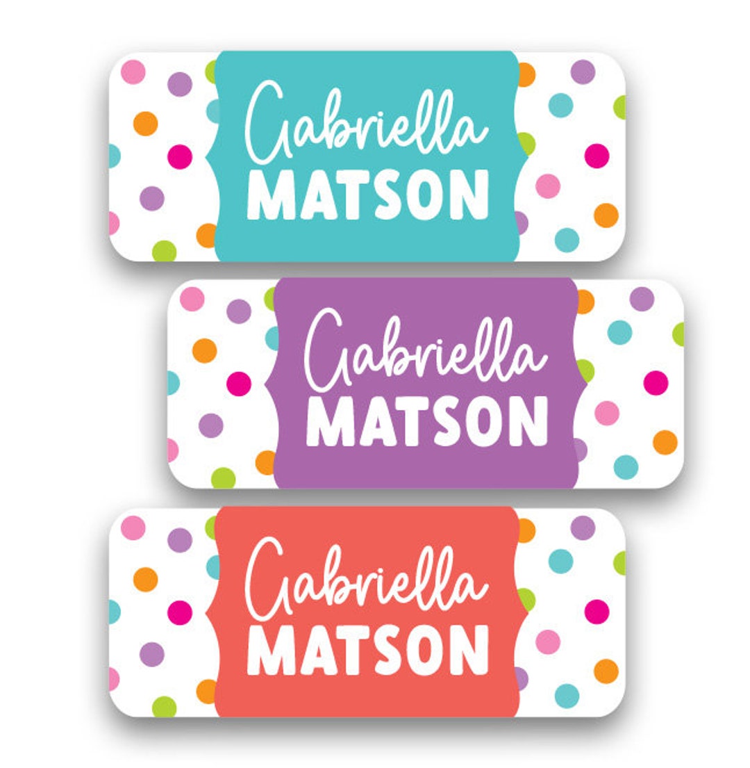 30 Personalized Watercolor Rainbow and Sun Name Labels Waterproof