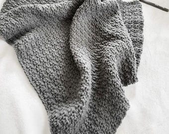 CROCHET PATTERN - Easy, Textured, Baby Blanket - Soft & Warm Blanket