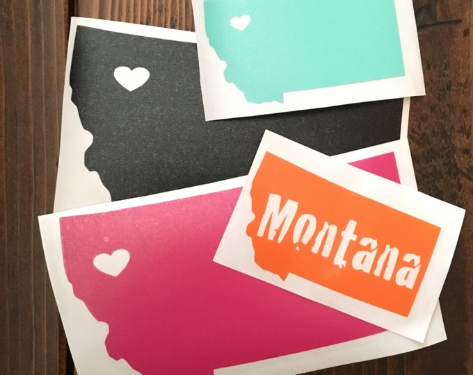 Montana Decal | Montana Decal Sticker | State of Montana | Montana with heart | I Love Montana Decal Sticker | Montana Gift