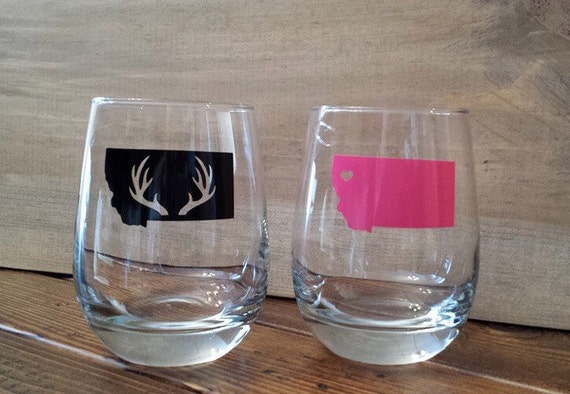 Stemless Montana Wine Glass