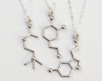 Molecule ( Serotonin, Dopamine, Acetylcholine ) Necklace