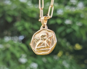 Gold Cherub Necklace (18k Gold Plated)