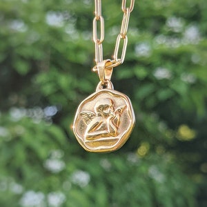 Gold Cherub Necklace (18k Gold Plated)