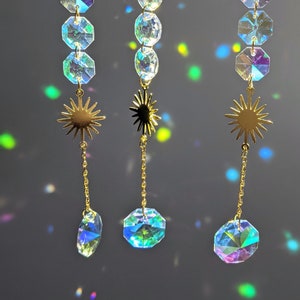 Gold Sun Accent Rainbow Suncatcher