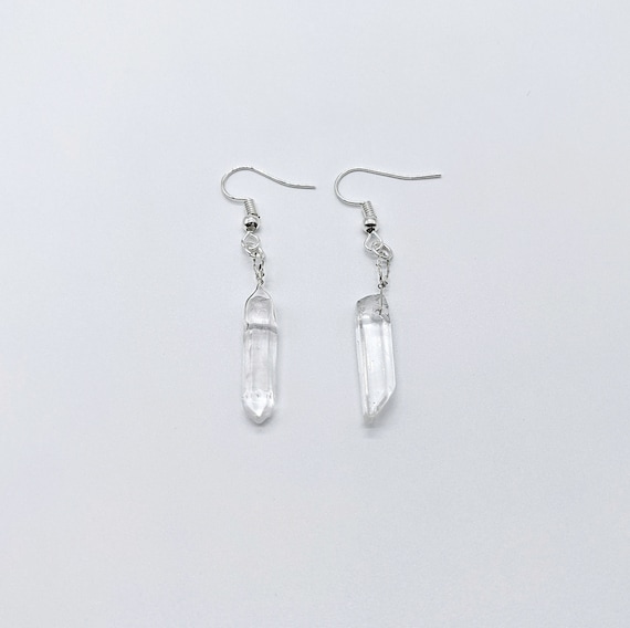 Clear Quartz Point Earrings