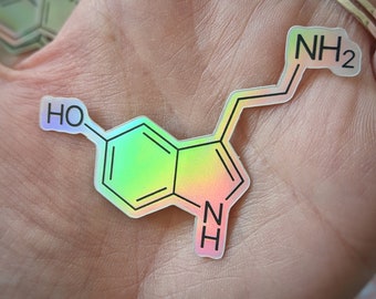 Serotonin Molecular Structure Sticker