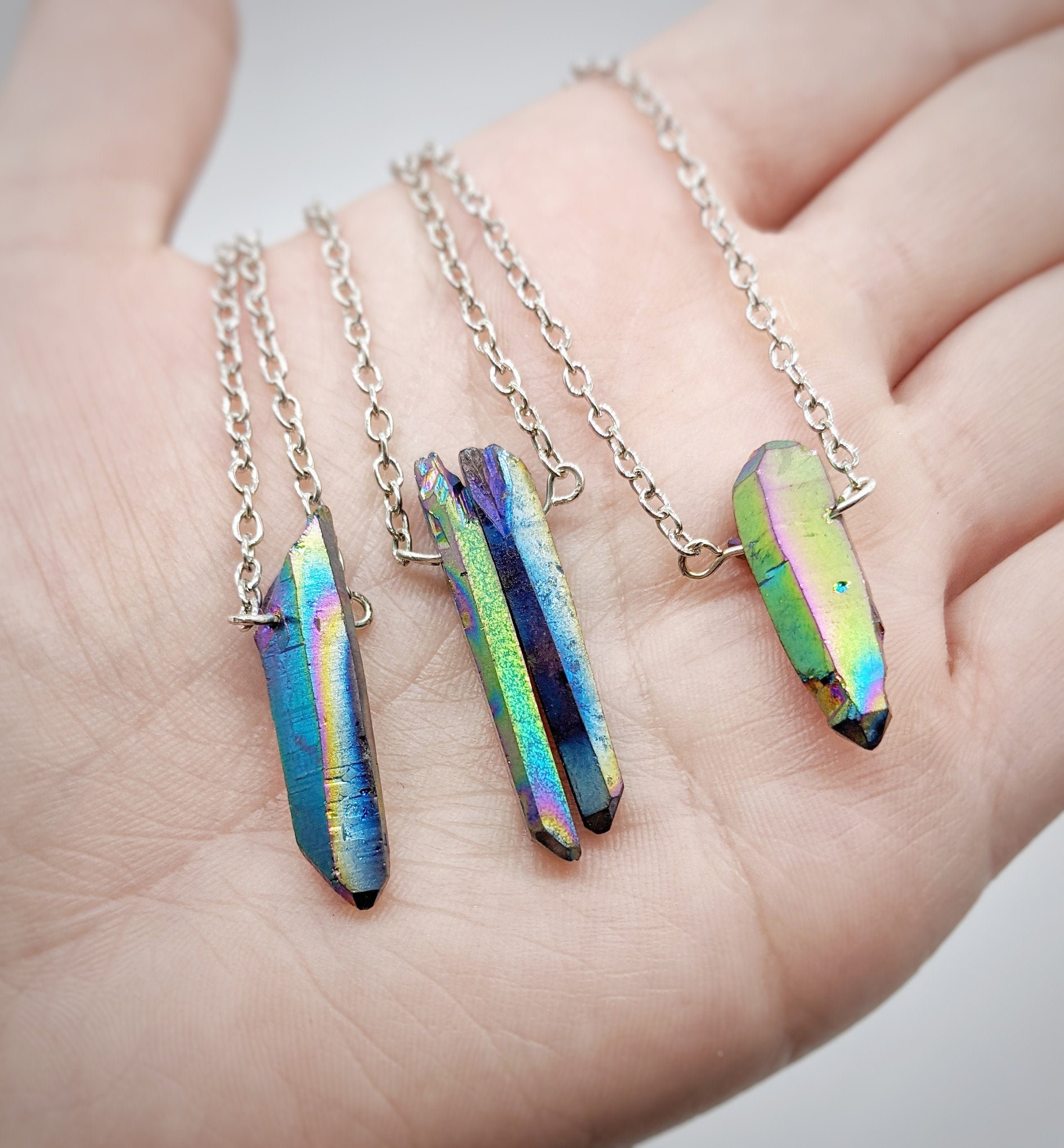 Random Rainbow Titanium Quartz Necklace
