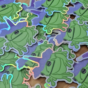 Frog Sticker // Frog Flower Hat Sticker