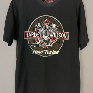 Vintage Harley Davidson motor-T-shirt, V-twin bikershirt, &#39;Time-Tested&#39; jaren 80, Australië