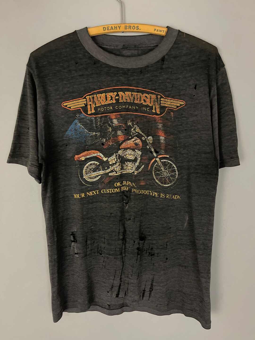 Vintage RARE JAPAN Harley Davidson Motorcycle T-shirt Tee