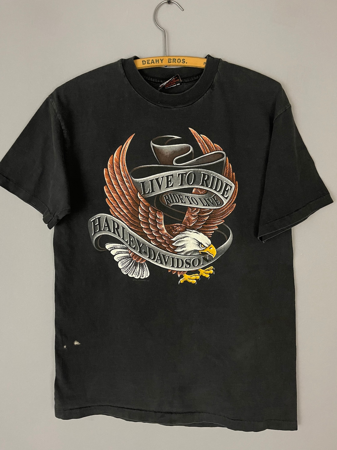 ヴィンテージ ハーレー ダビッドソン バイク T シャツ「Live to Ride