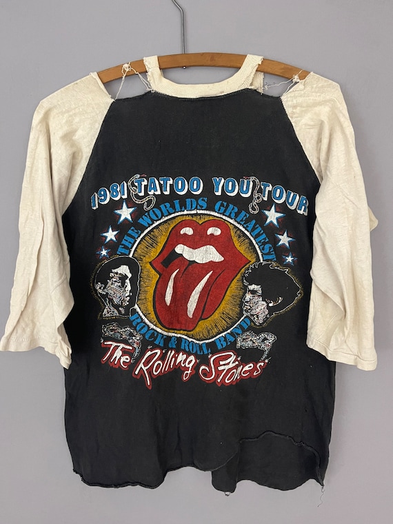 Rolling Stones 1981 Tour Concert T-shirt, Raglan Faded Shirt