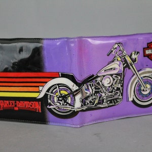 SALE Harley Davidson 90&#39;s plastic/vinyl Novelty Collectable RARE Motorcycle Wallet Novelty Harley Logo Biker Color Graphics Coin Pouch