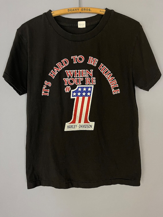Vintage Harley Davidson Motorcycle T-shirt “it's Hard to Be Humble
