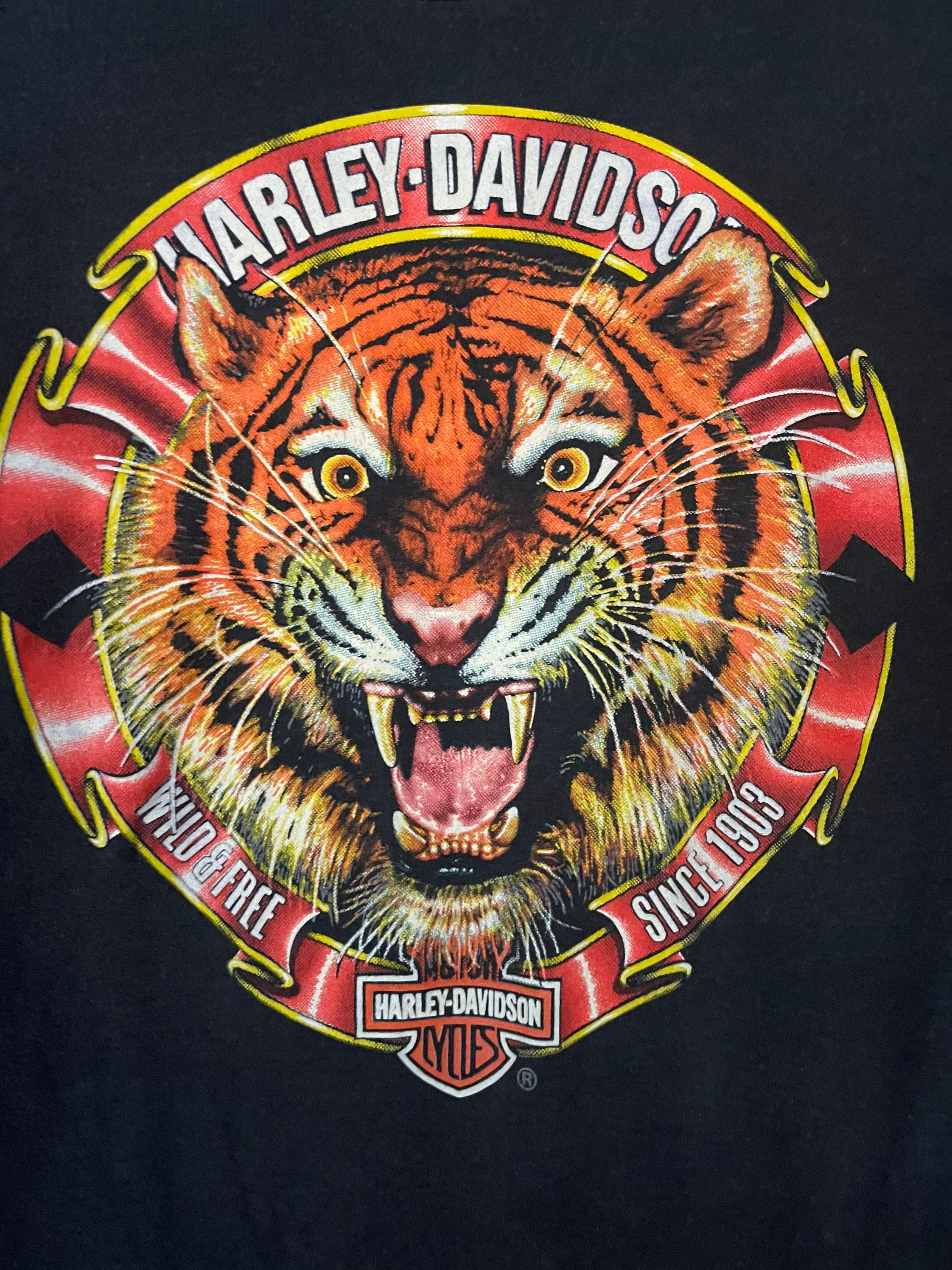 Vintage Harley Davidson Motorcycle T-shirt “wild and Free Vintage Harley Davidson Motorcycle T-shirt “wild and Free